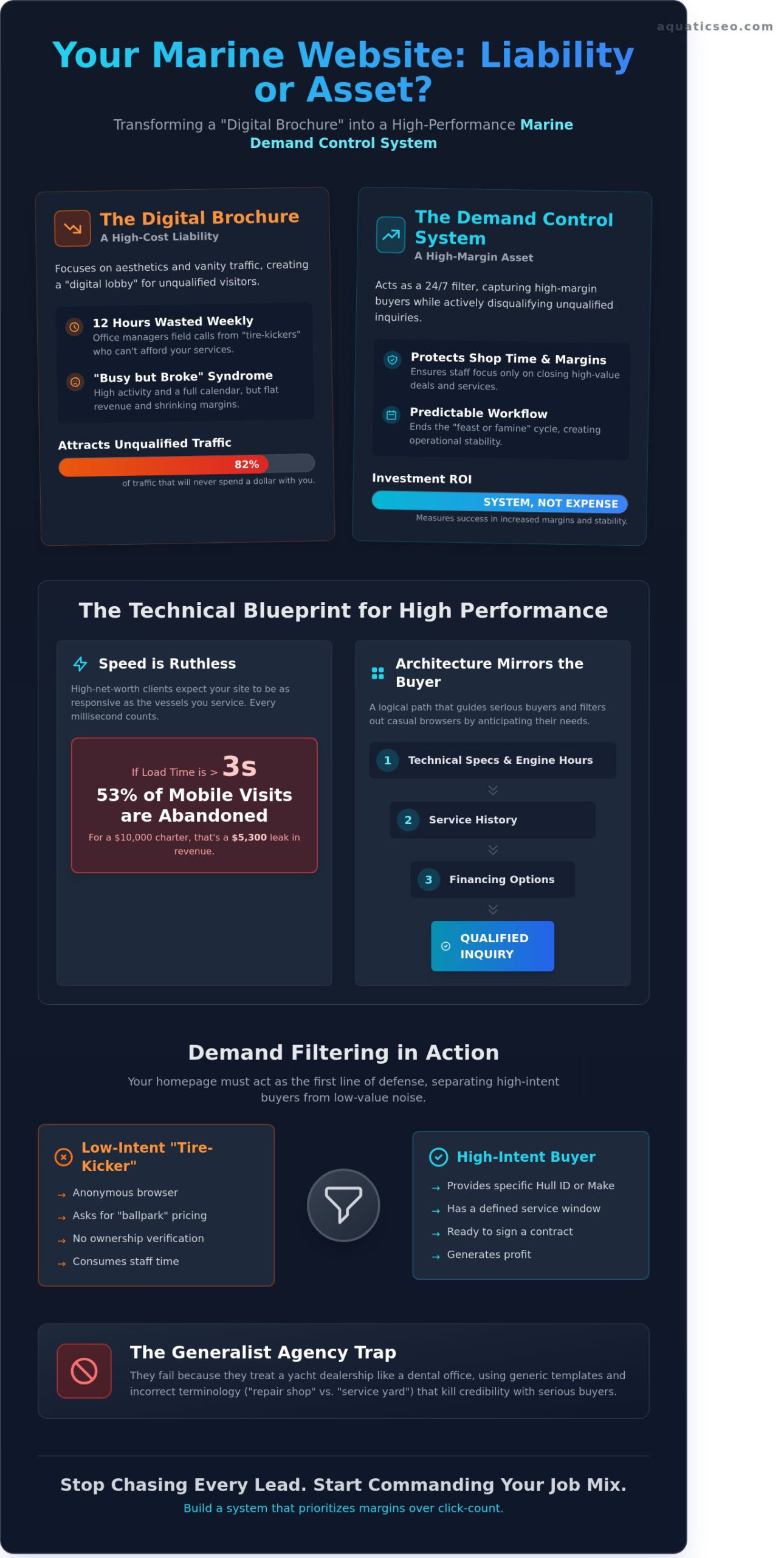 Website Design for Marine Companies: Build a Demand Filtering Engine, Not a Digital Brochure