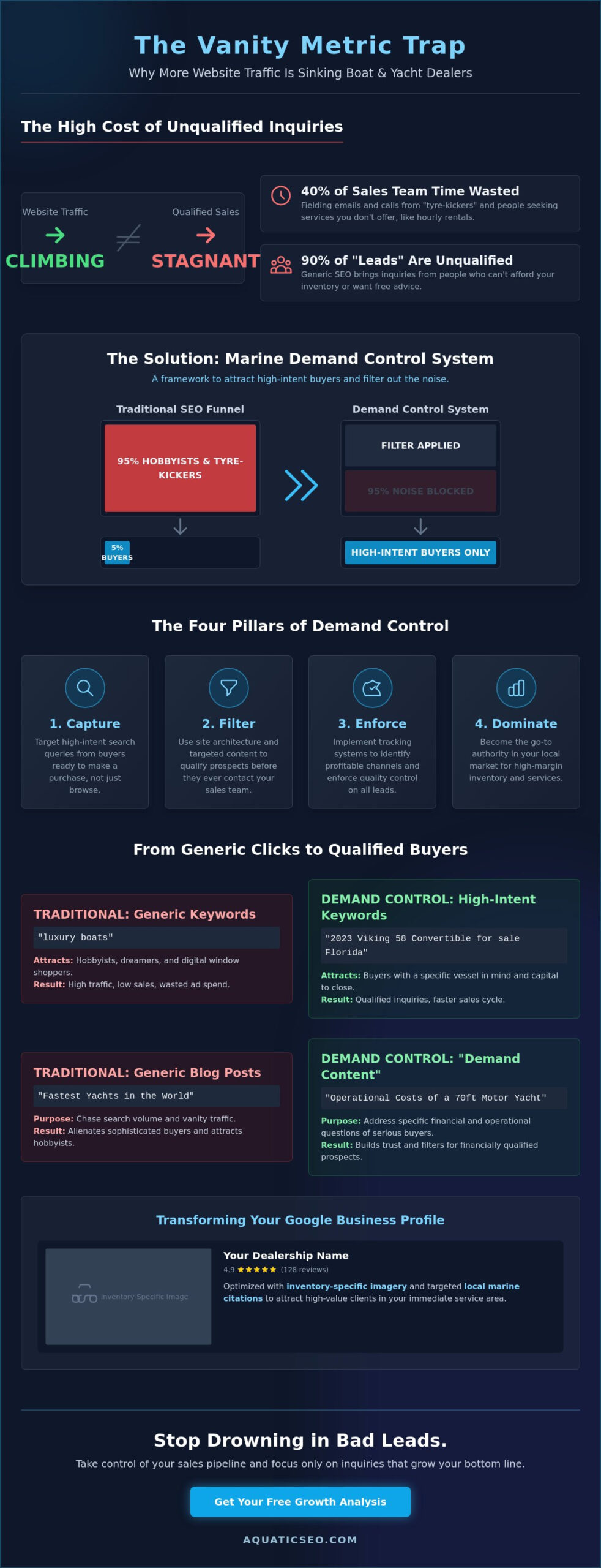 SEO for Boat and Yacht Dealers: Stop Chasing Clicks and Start Controlling Demand